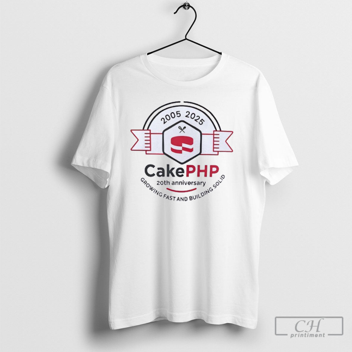 Cakephp 20th Anniversary Growing Fast And Building Solid 2005 2025 Unisex T-shirt, Sweatshirt, Hoodie, Long Sleeve Tee - T-Shirt, Sweatshirt, Hoodie