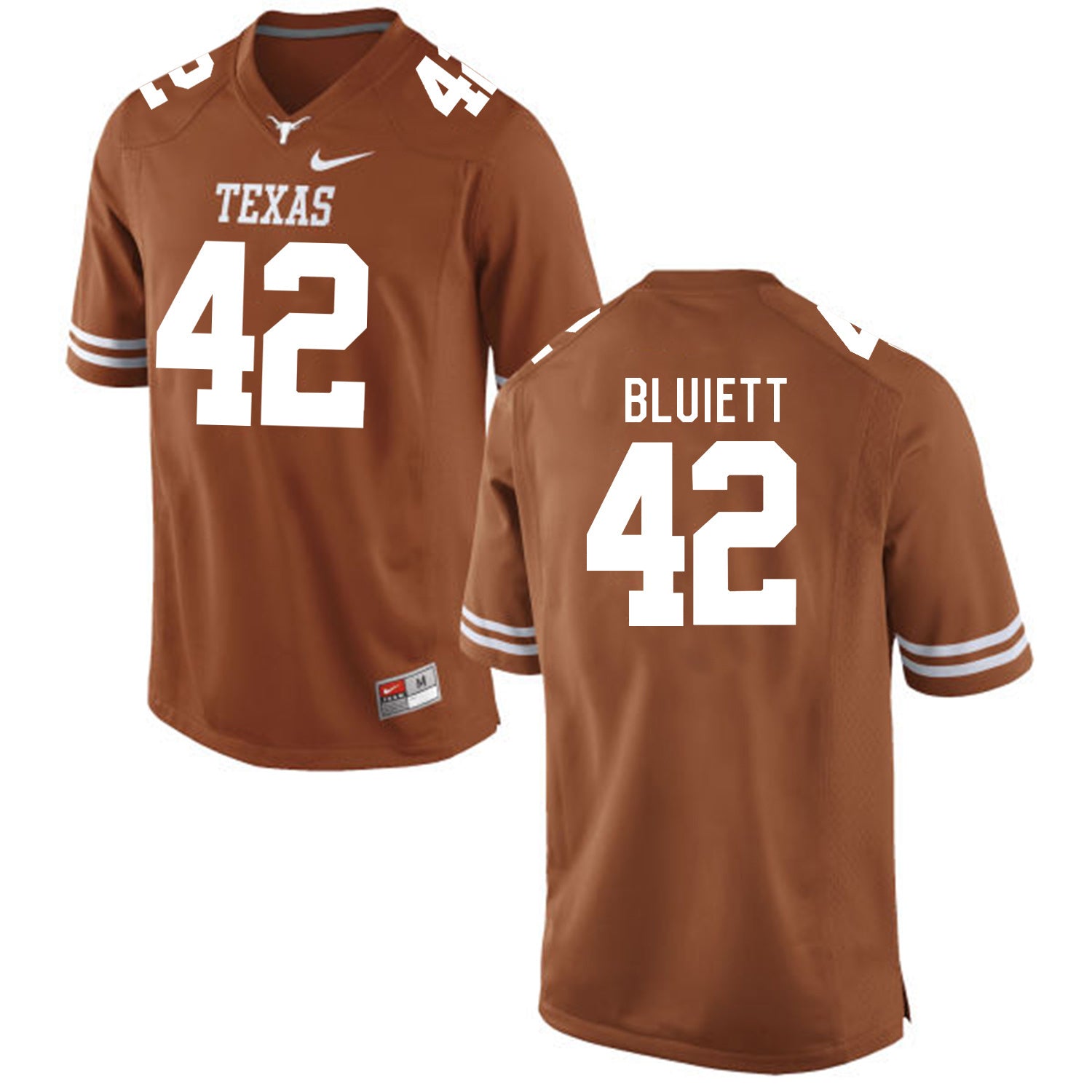 Caleb Bluiett 42 Brunt Orange College Football Jersey football jersey product view 1