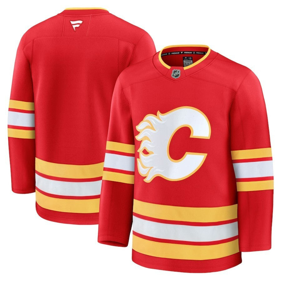 Calgary Flames Fanatics Home Premium Jersey - Red Hockey Jersey hockey jersey product view 1