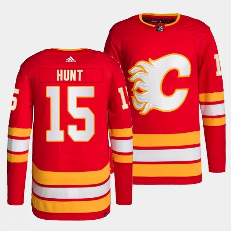 Calgary Flames #15 dryden hunt home red jersey Hockey Jersey hockey jersey product view 1