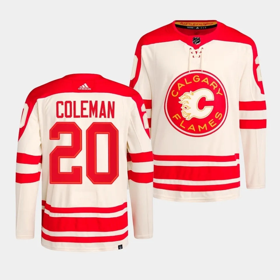 Calgary Flames #20 Blake Coleman 2023 NHL Heritage Classic Cream Authentic Jersey Hockey Jersey hockey jersey product view 1