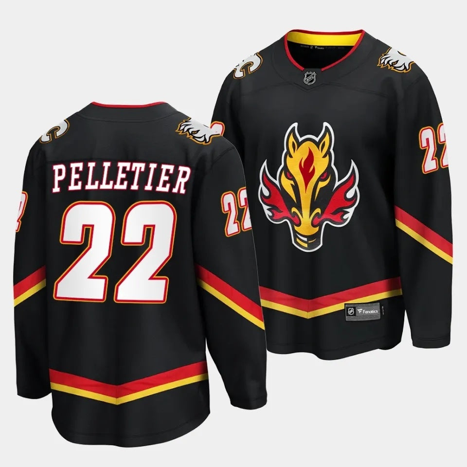 Calgary Flames #22 Jakob Pelletier Alternate Black Breakaway Player Jersey Hockey Jersey hockey jersey product view 1