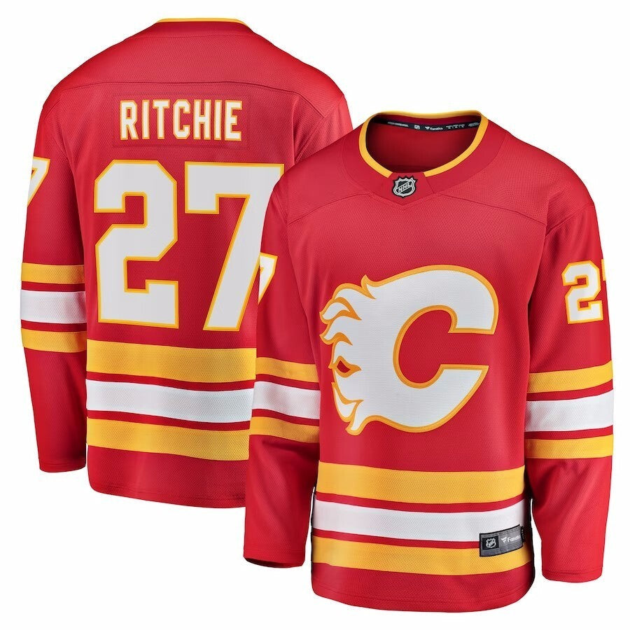 Calgary Flames #27 Nick Ritchie Branded Home Breakaway Jersey - Red Hockey Jersey hockey jersey product view 1