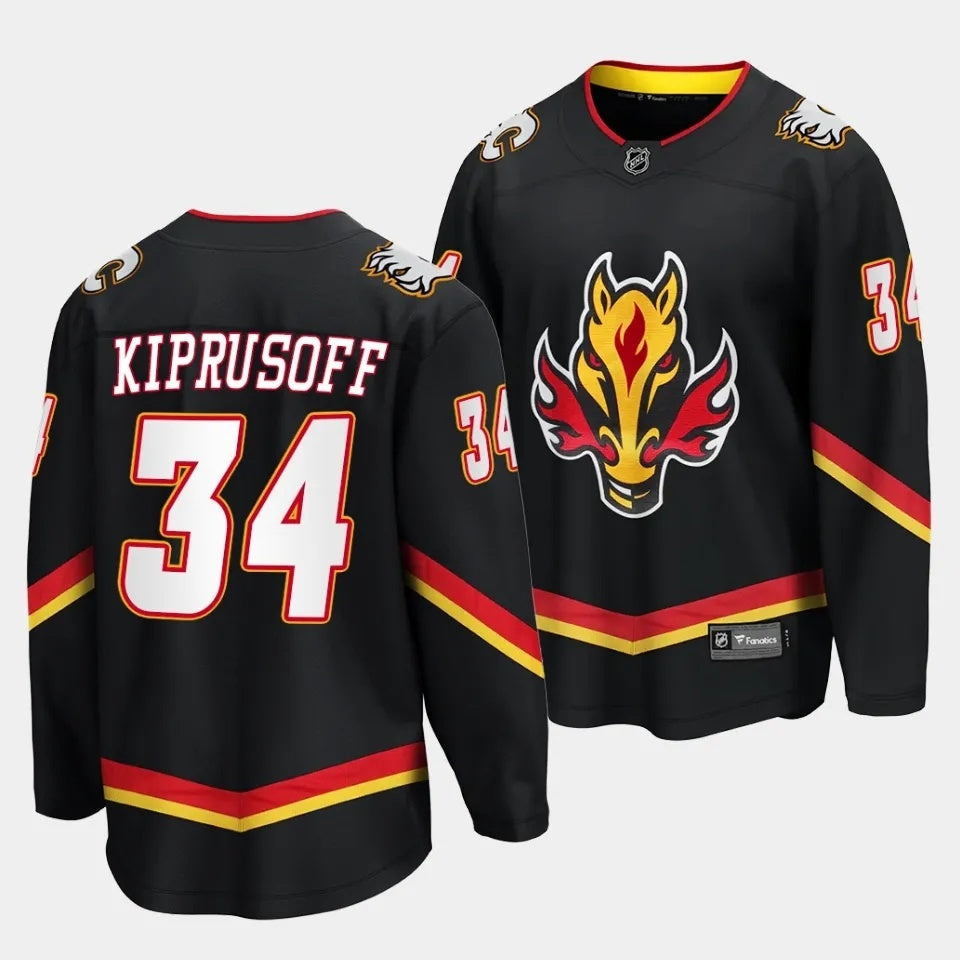 Calgary Flames #34 Miikka Kiprusoff Alternate Black Breakaway Player Jersey Hockey Jersey hockey jersey product view 1