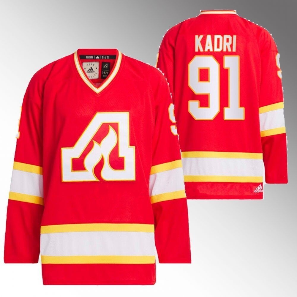 Calgary Flames #91 Nazem Kadri Red Team Classics 1973 Hockey Jersey hockey jersey product view 1