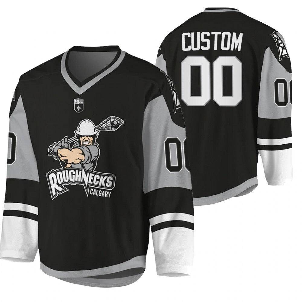 Calgary Roughnecks custom sublimated-2021-22-black-jersey College Football Jersey football jersey product view 1