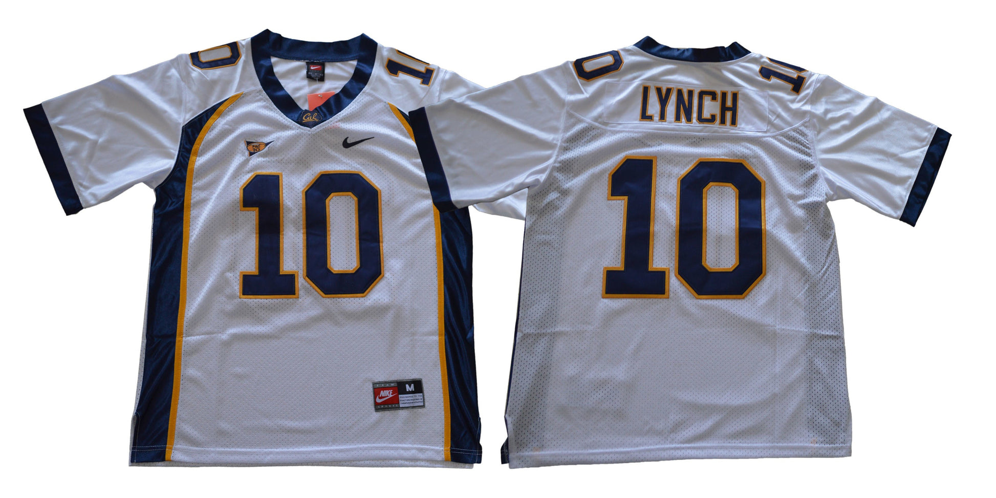 California Golden Bears 10 White .jpg College Football Jersey football jersey product view 1