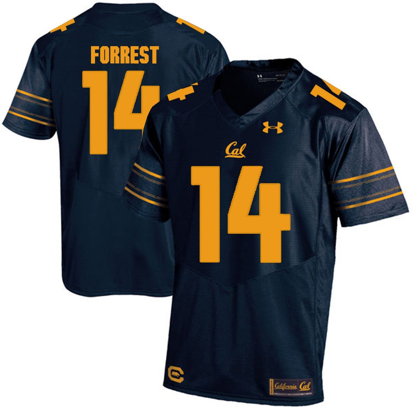 California Golden Bears Chase Forrest 14 Navy College Football Jersey football jersey product view 1