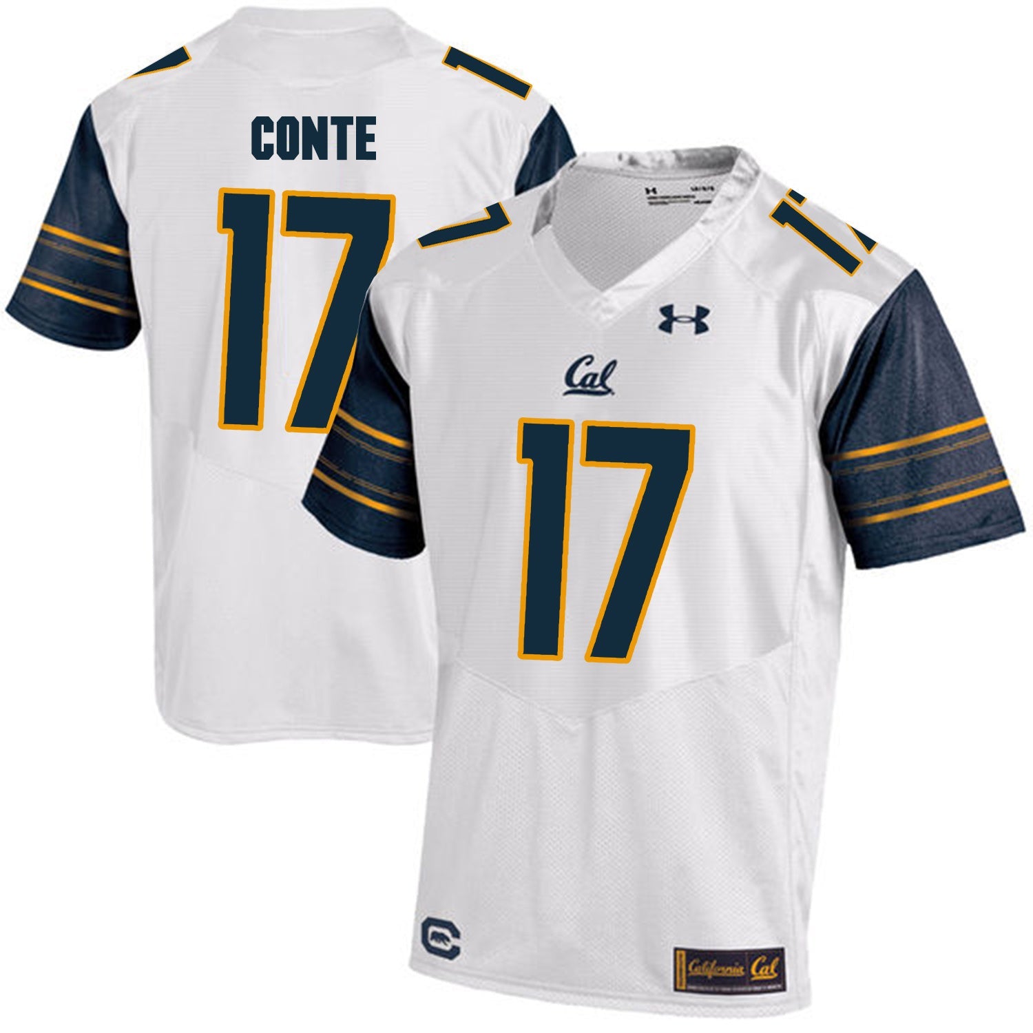 California Golden Bears Chris Conte 17 White College Football Jersey football jersey product view 1