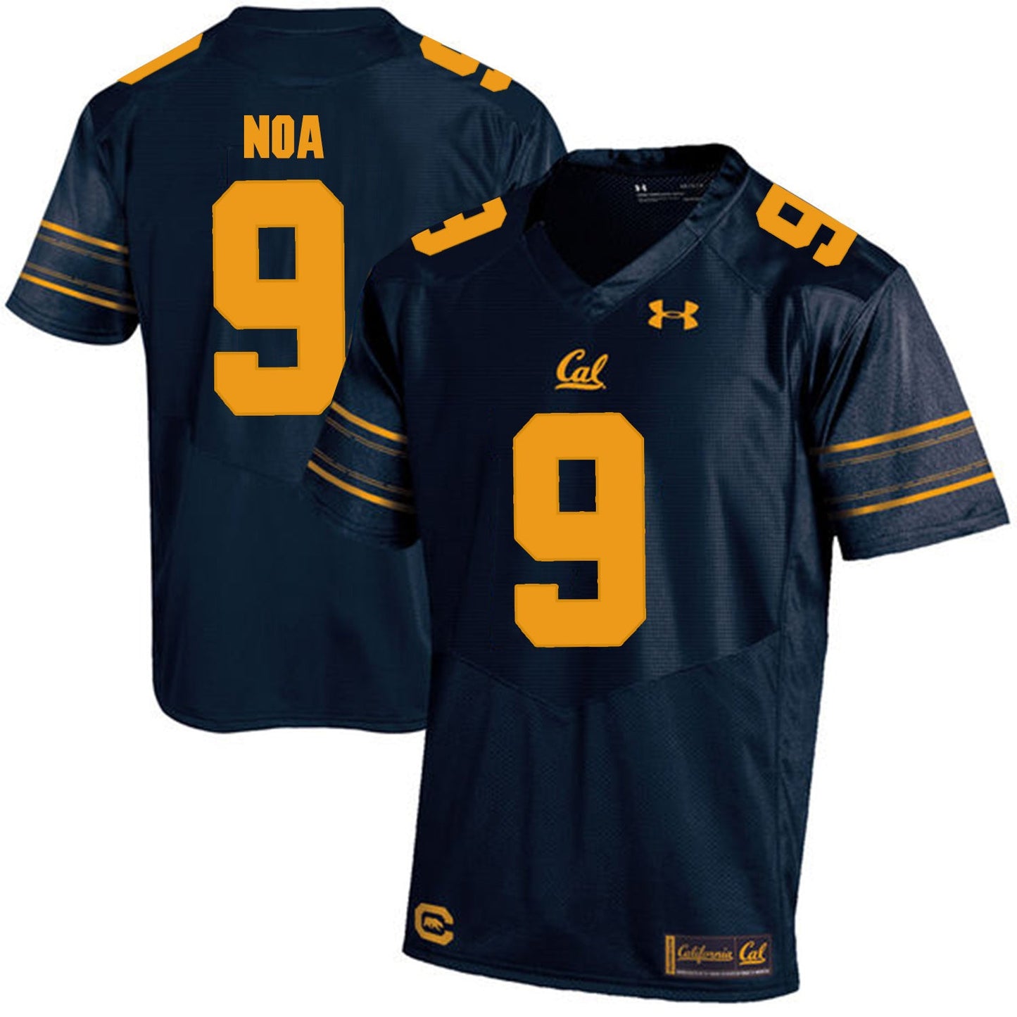 California Golden Bears Kanawai Noa 9 Navy College Football Jersey football jersey product view 1