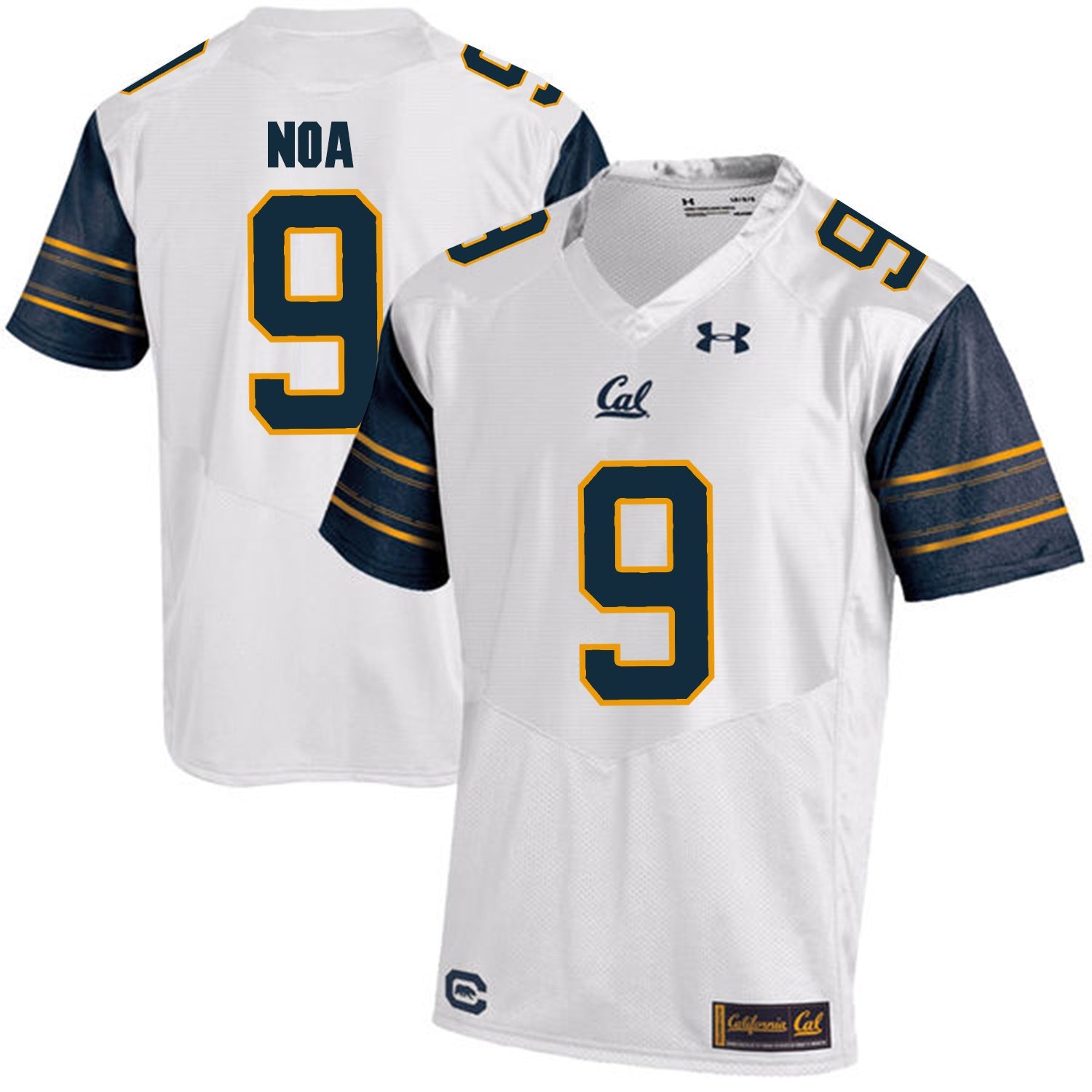 California Golden Bears Kanawai Noa 9 White College Football Jersey football jersey product view 1