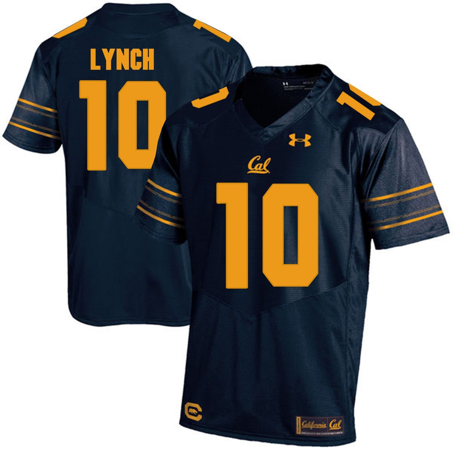 California Golden Bears Marshawn Lynch 10 Navy College Football Jersey football jersey product view 1
