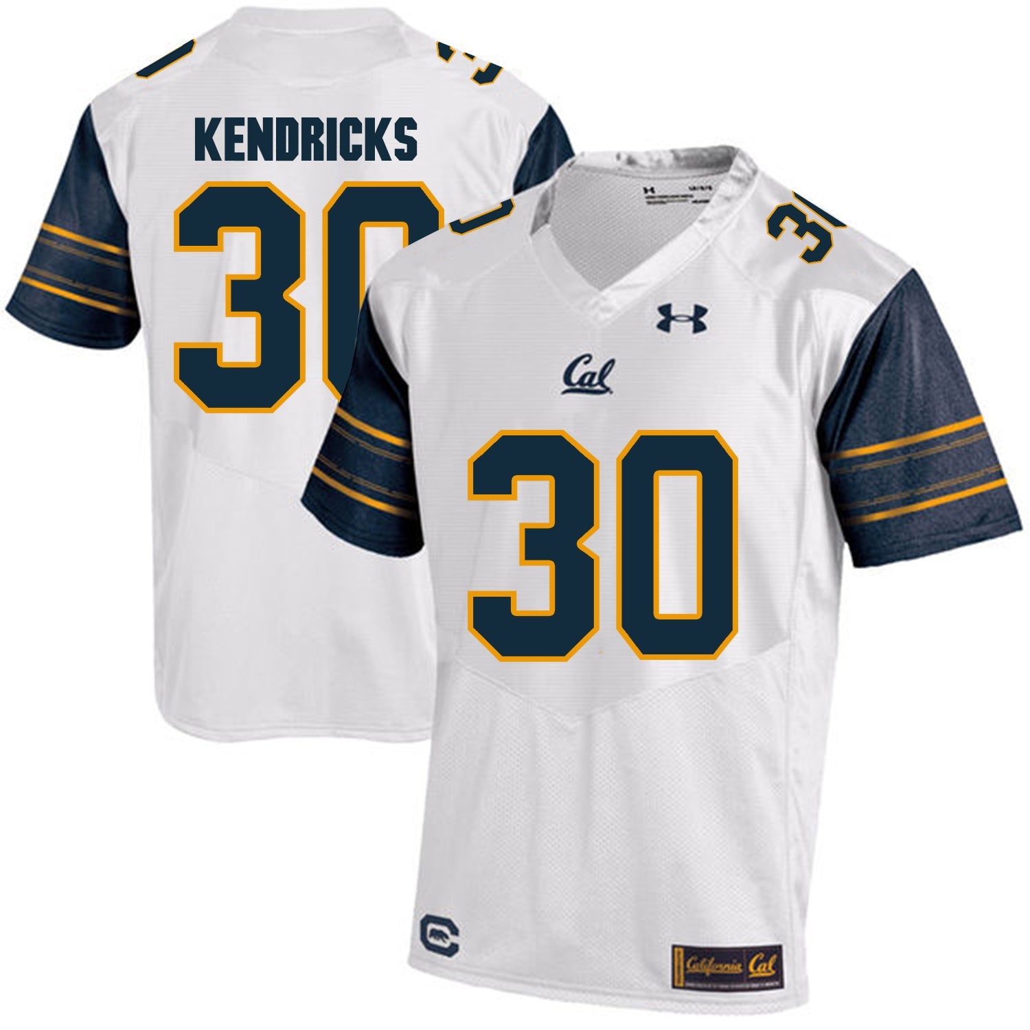 California Golden Bears Mychal Kendricks 30 White College Football Jersey football jersey product view 1