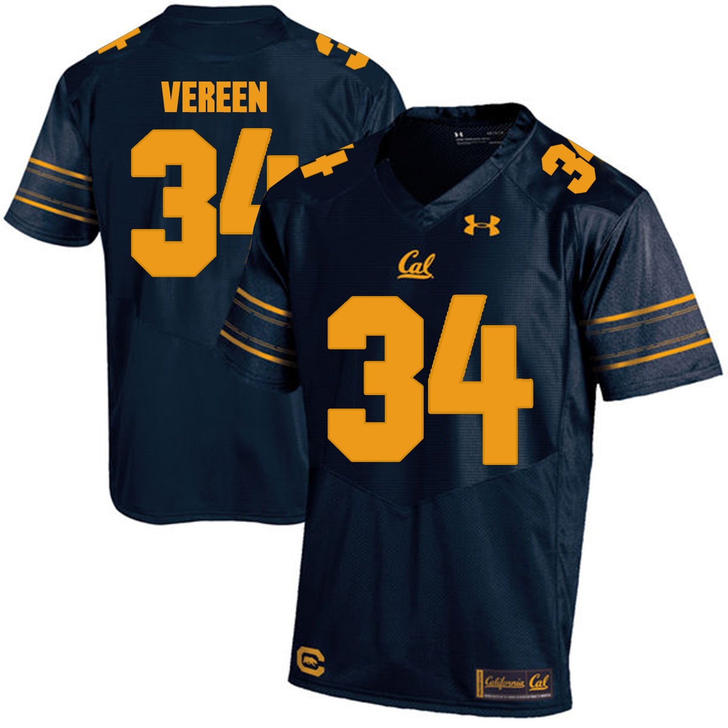 California Golden Bears Shane Vereen 34 Navy College Football Jersey football jersey product view 1