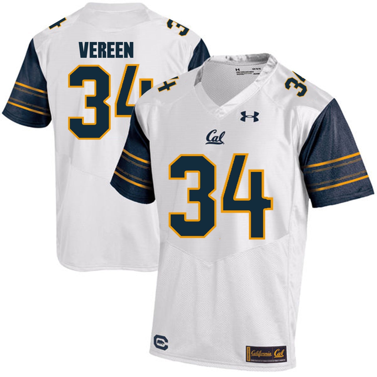 California Golden Bears Shane Vereen 34 White College Football Jersey football jersey product view 1