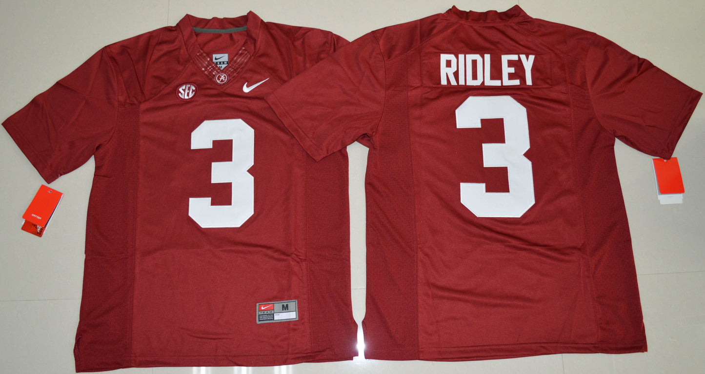 Calvin Ridley 3 Red College Football Jersey football jersey product view 1