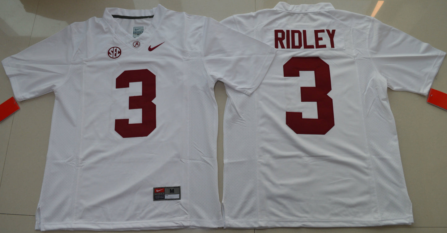 Calvin Ridley 3 White College Football Jersey football jersey product view 1