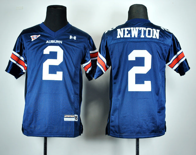 Cam Newton 2 Youth Blue College Football Jersey football jersey product view 1