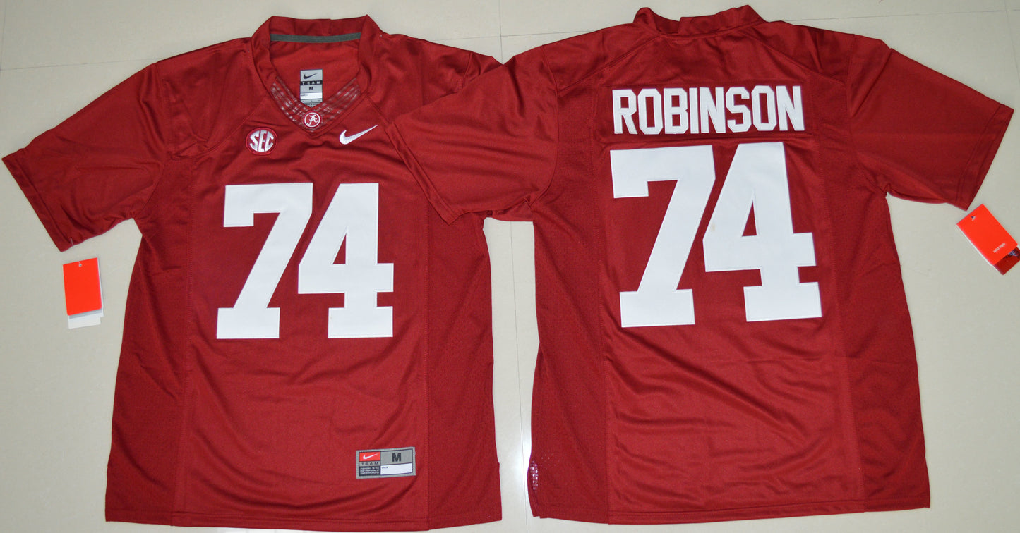 Cam Robinson 74 Red College Football Jersey football jersey product view 1