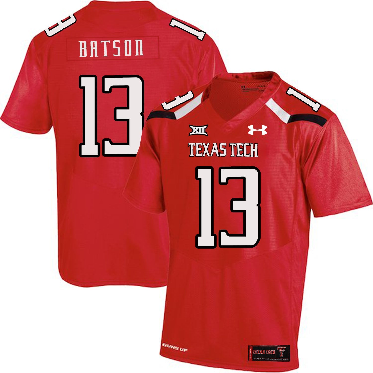 Cameron Batson 13 Red College Football Jersey football jersey product view 1