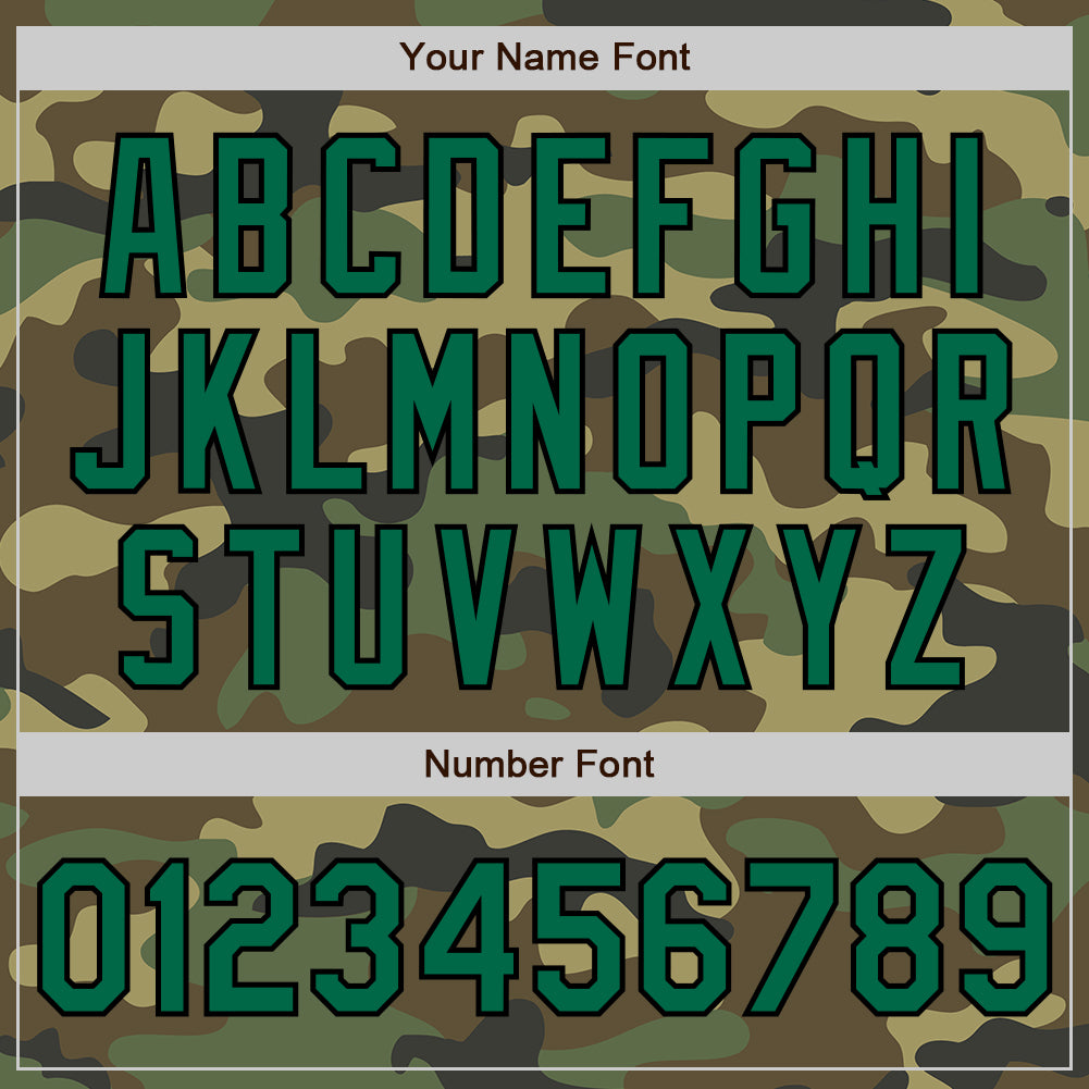 Custom Camo Kelly Green-Black Authentic Salute To Service Baseball Jersey baseball jersey product view 5