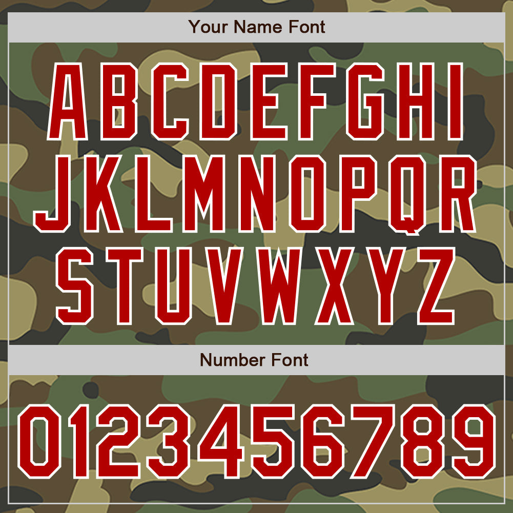 Custom Camo Red-White Authentic Salute To Service Baseball Jersey baseball jersey product view 5