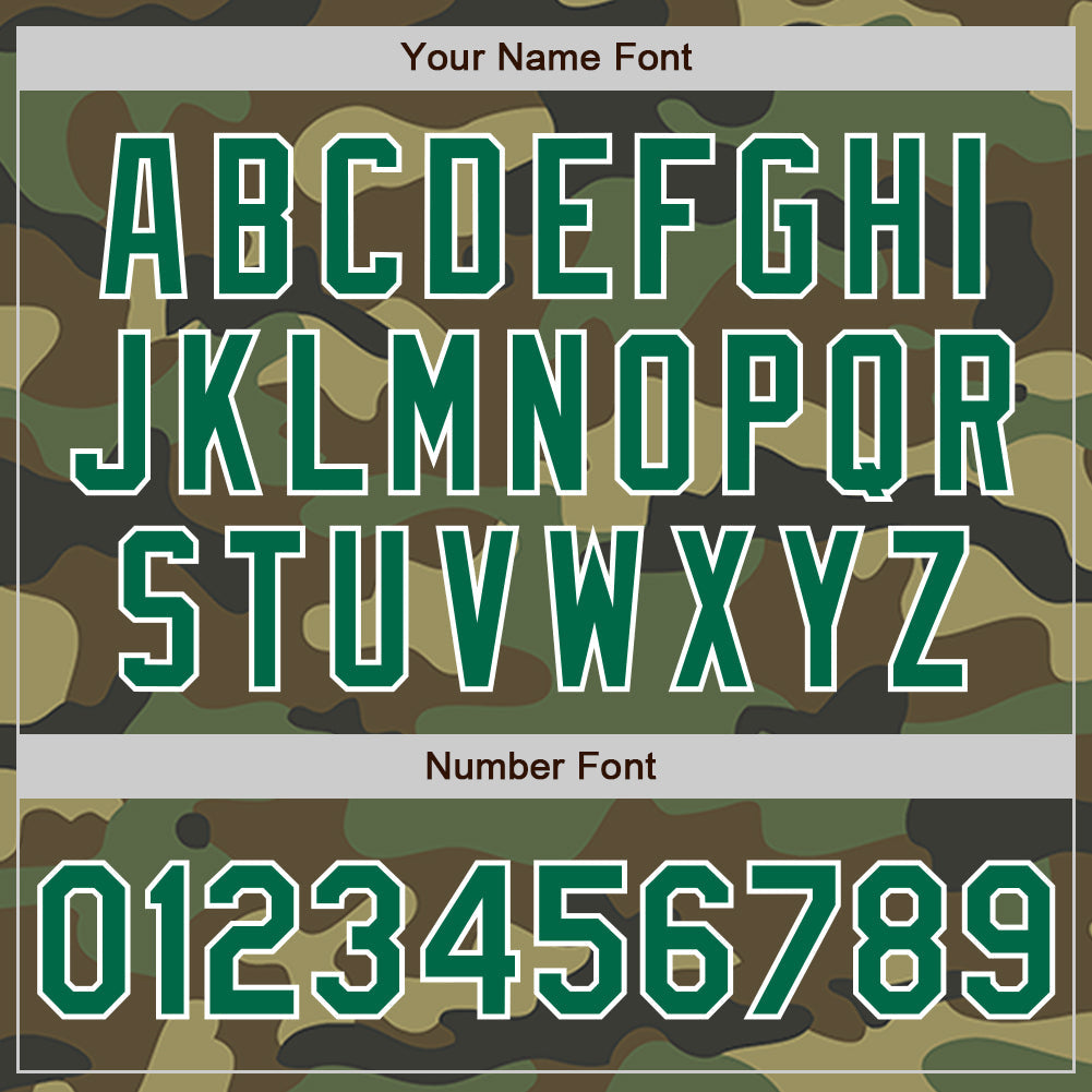 Custom Camo Kelly Green-White Authentic Salute To Service Baseball Jersey baseball jersey product view 5