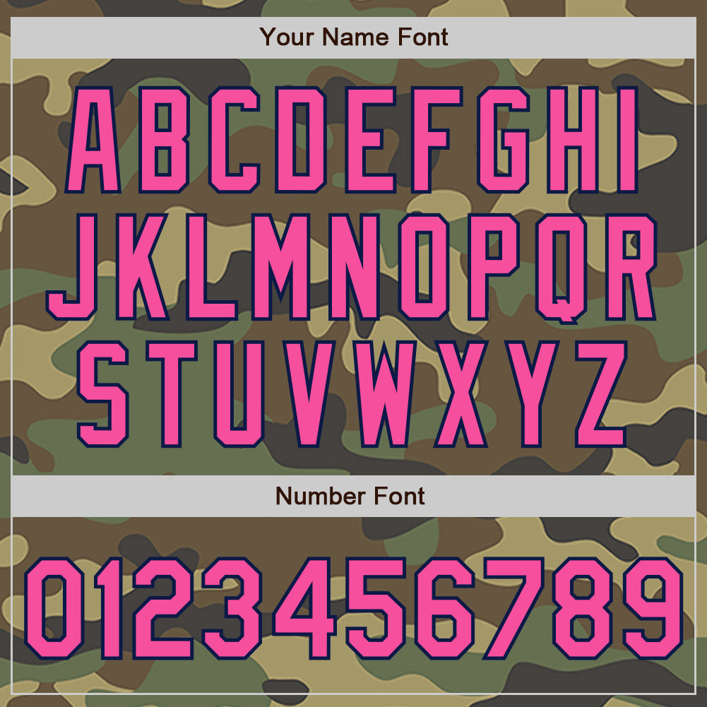 Custom Camo Pink-Navy Authentic Salute To Service Baseball Jersey baseball jersey product view 5
