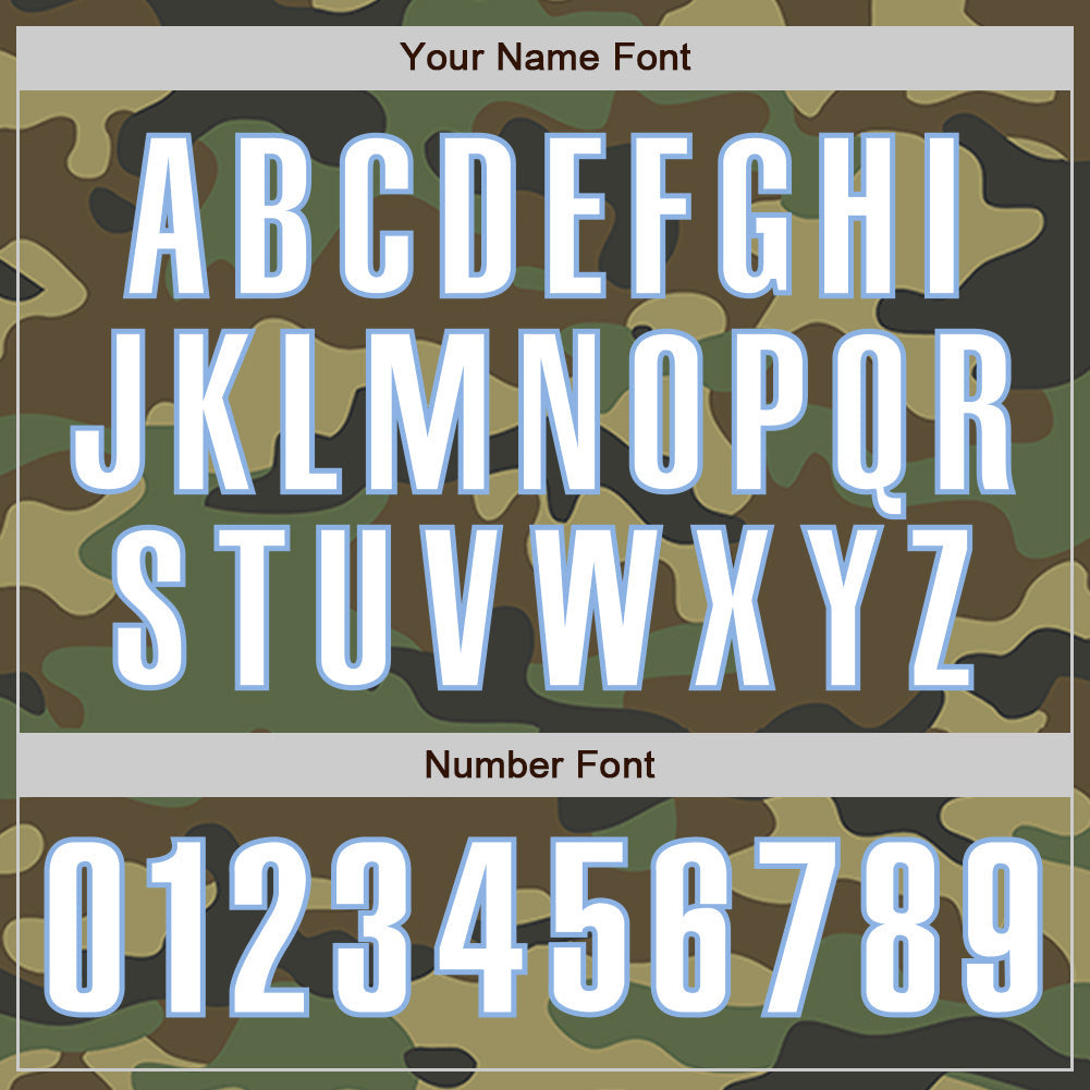 Custom Camo White-Light Blue Authentic Salute To Service Baseball Jersey baseball jersey product view 5