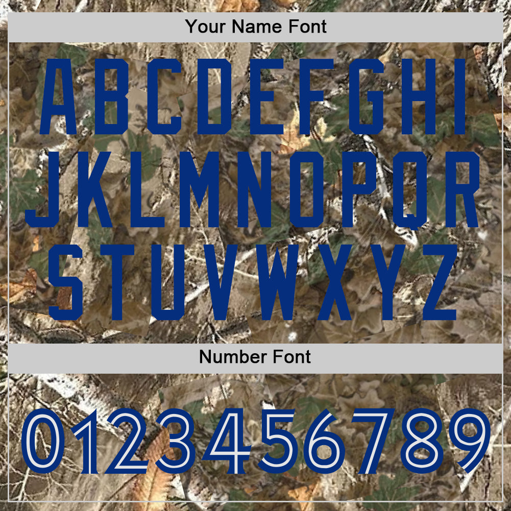Custom Camo White-Royal Woodland Forest Camouflage Authentic Salute To Service Baseball Jersey baseball jersey product view 5