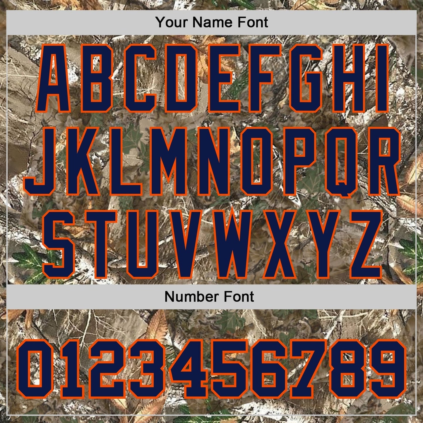 Custom Camo Navy-Orange Woodland Forest Camouflage Authentic Salute To Service Baseball Jersey baseball jersey product view 5
