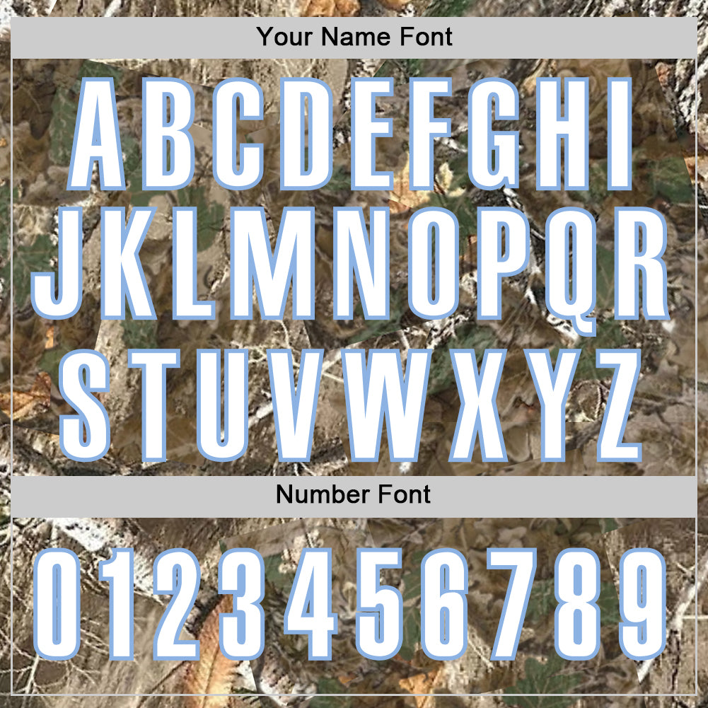Custom Camo White-Light Blue Woodland Forest Camouflage Authentic Salute To Service Baseball Jersey baseball jersey product view 5