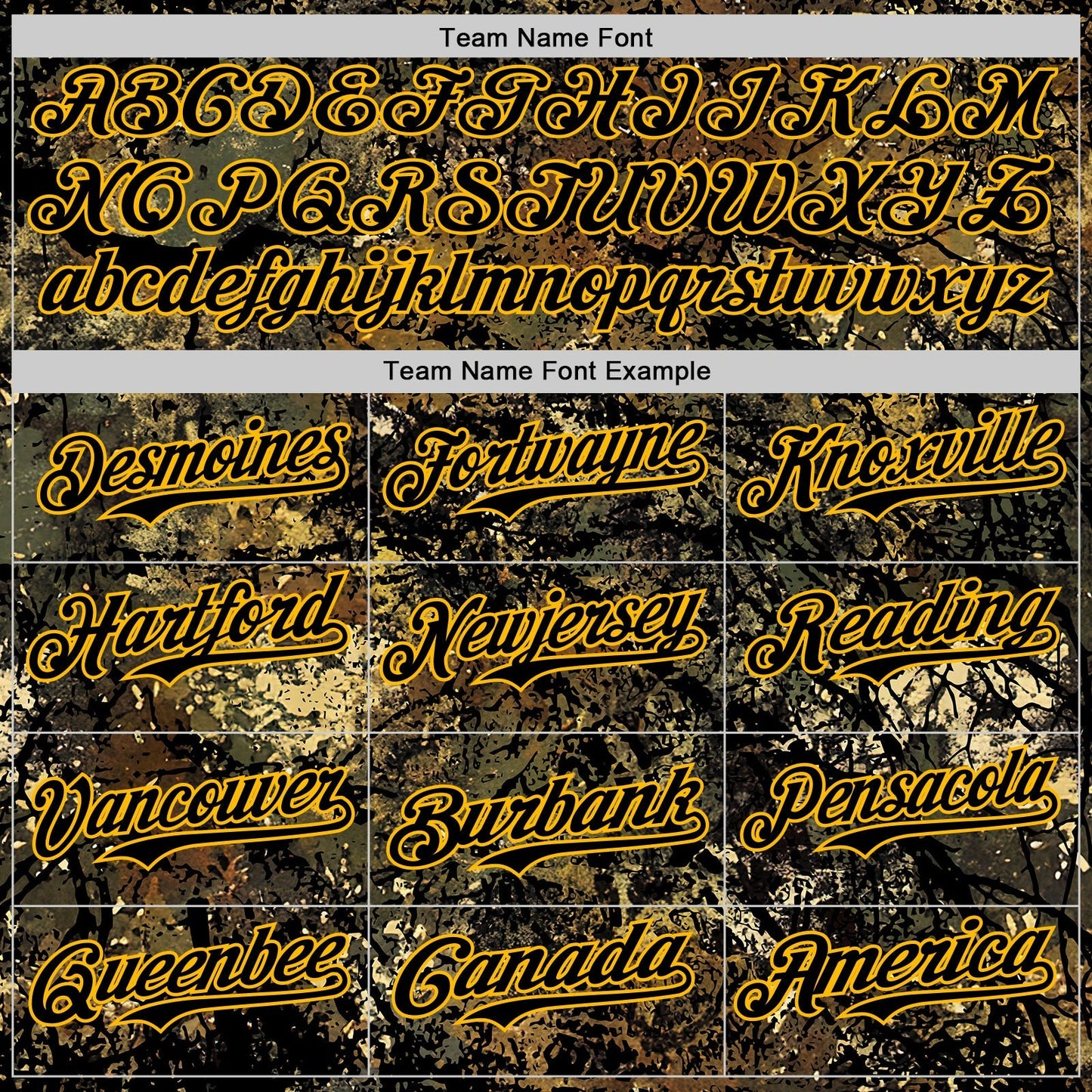 Custom Camo Black-Gold Woodland Forest Tactical Camouflage Outdoor Leaf Authentic Baseball Jersey baseball jersey product view 4