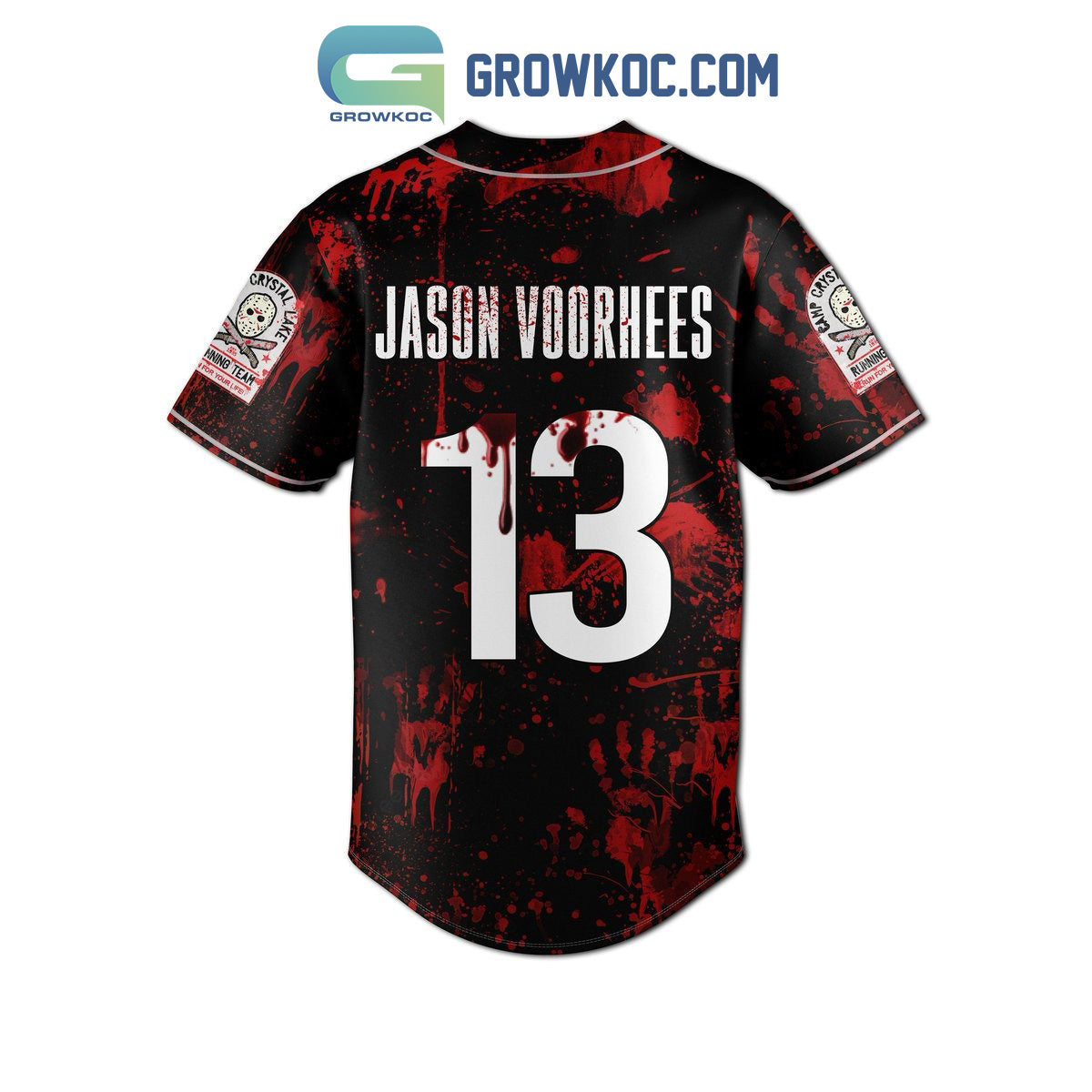 Camp Crystal Lake Counselor Personalized Baseball Jersey baseball jersey product view 2