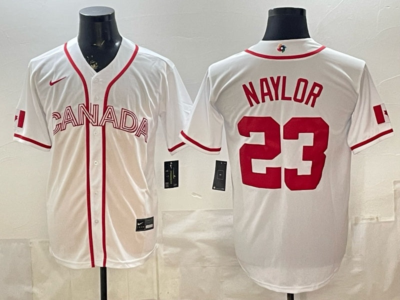Canada Baseball #23 Naylor White 2026 World Baseball Classic 26 World Cup Soccer Jersey baseball jersey product view 1