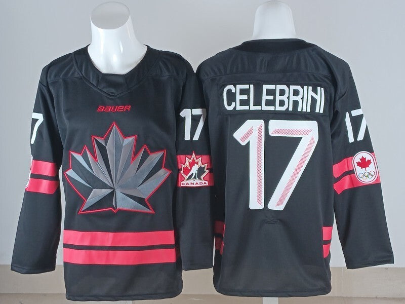 Canada #17 Celebrini Canada 2026 Winter Olympics Edition Style 1 Hockey Jersey hockey jersey product view 1