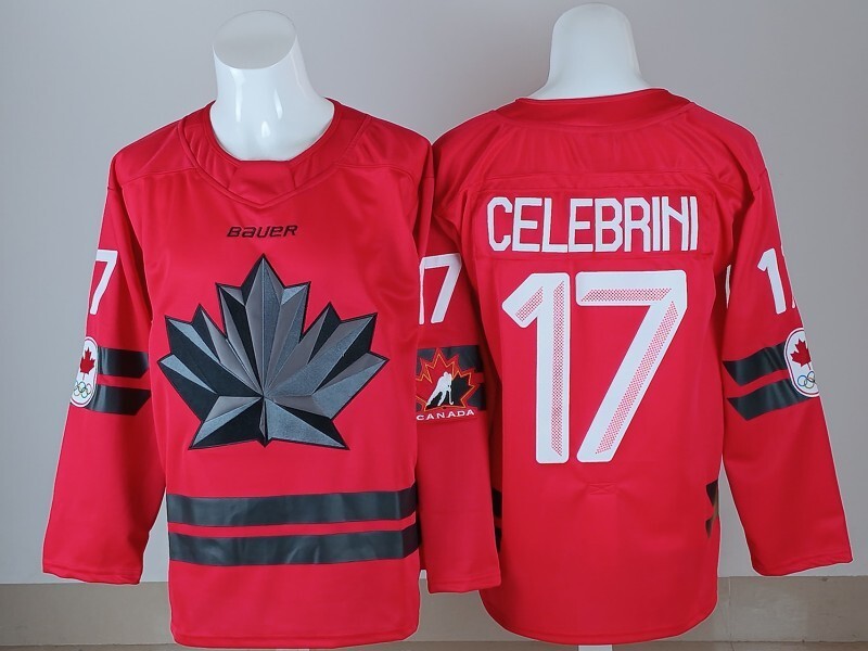 Canada #17 Celebrini Canada 2026 Winter Olympics Edition Style 2 Hockey Jersey hockey jersey product view 1