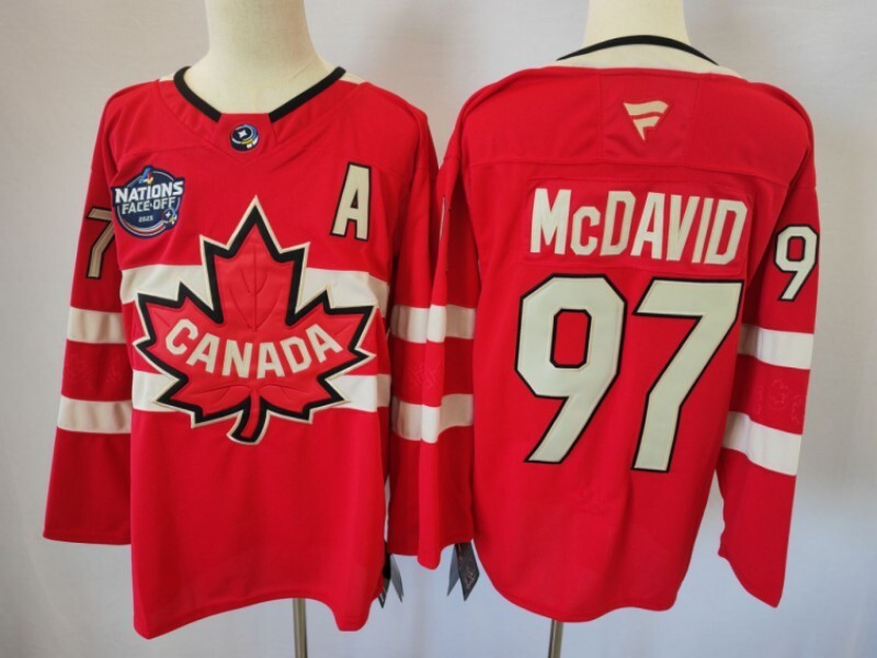 Canada #97 Connor McDavid Canada Olympics Edition Hockey Jersey hockey jersey product view 1