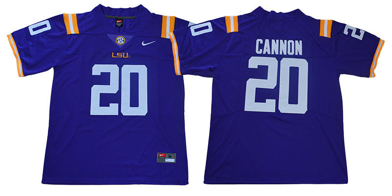 Cannon 20 Purple College Football Jersey football jersey product view 1