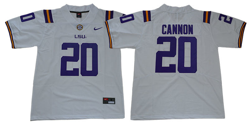 Cannon 20 White College Football Jersey football jersey product view 1