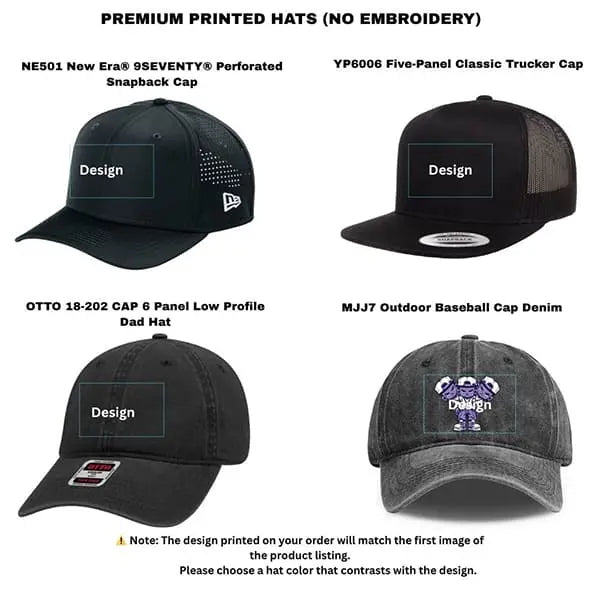 Botanical Themed K Denim Baseball Cap - Unstructured Custom - Premium Adjustable Cap Color Options