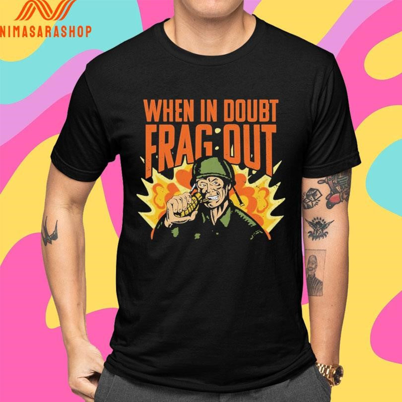Cappy ARMY When In Doubt Frag Out - Adult & Kids T-Shirts, Sweatshirts & Hoodies apparel design preview 4