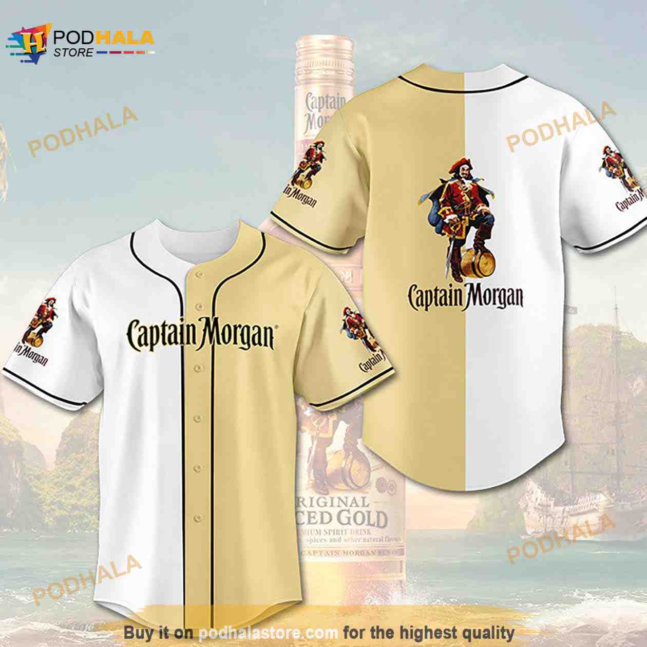 Captain Morgan 3D Baseball Jersey baseball jersey product view 1