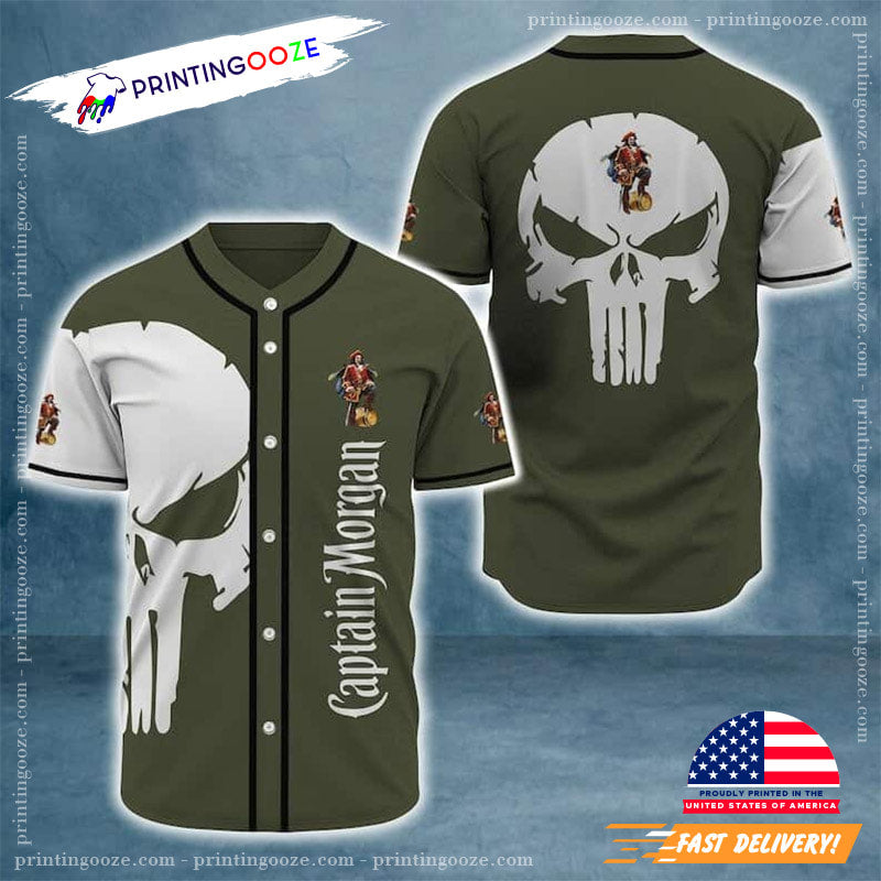 Captain Morgan Dead Race Skull Baseball Jersey baseball jersey product view 1