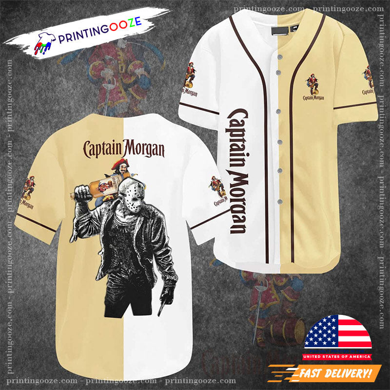 Captain Morgan Halloween Jason Baseball Jersey baseball jersey product view 1