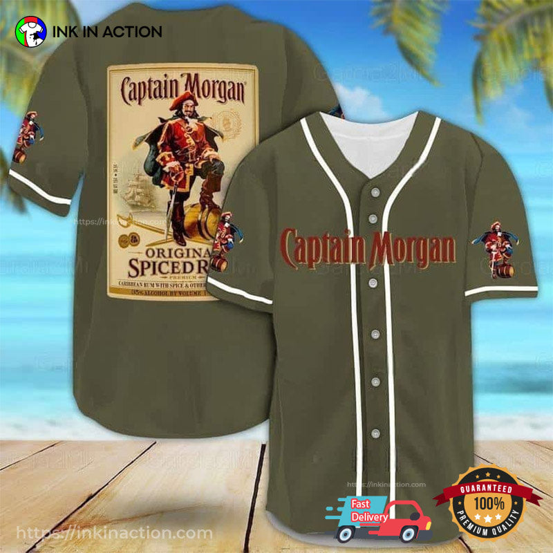Captain Morgan Original Spiced Brand Baseball Jersey baseball jersey product view 1
