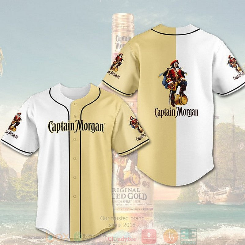 Captain Morgan white khaki Baseball shirt baseball jersey product view 1