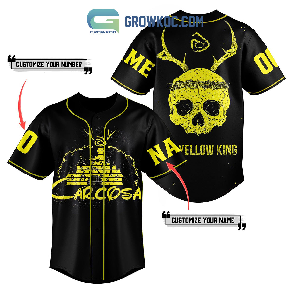 Carcosa Yellow King Personalized Baseball Jersey baseball jersey product view 1