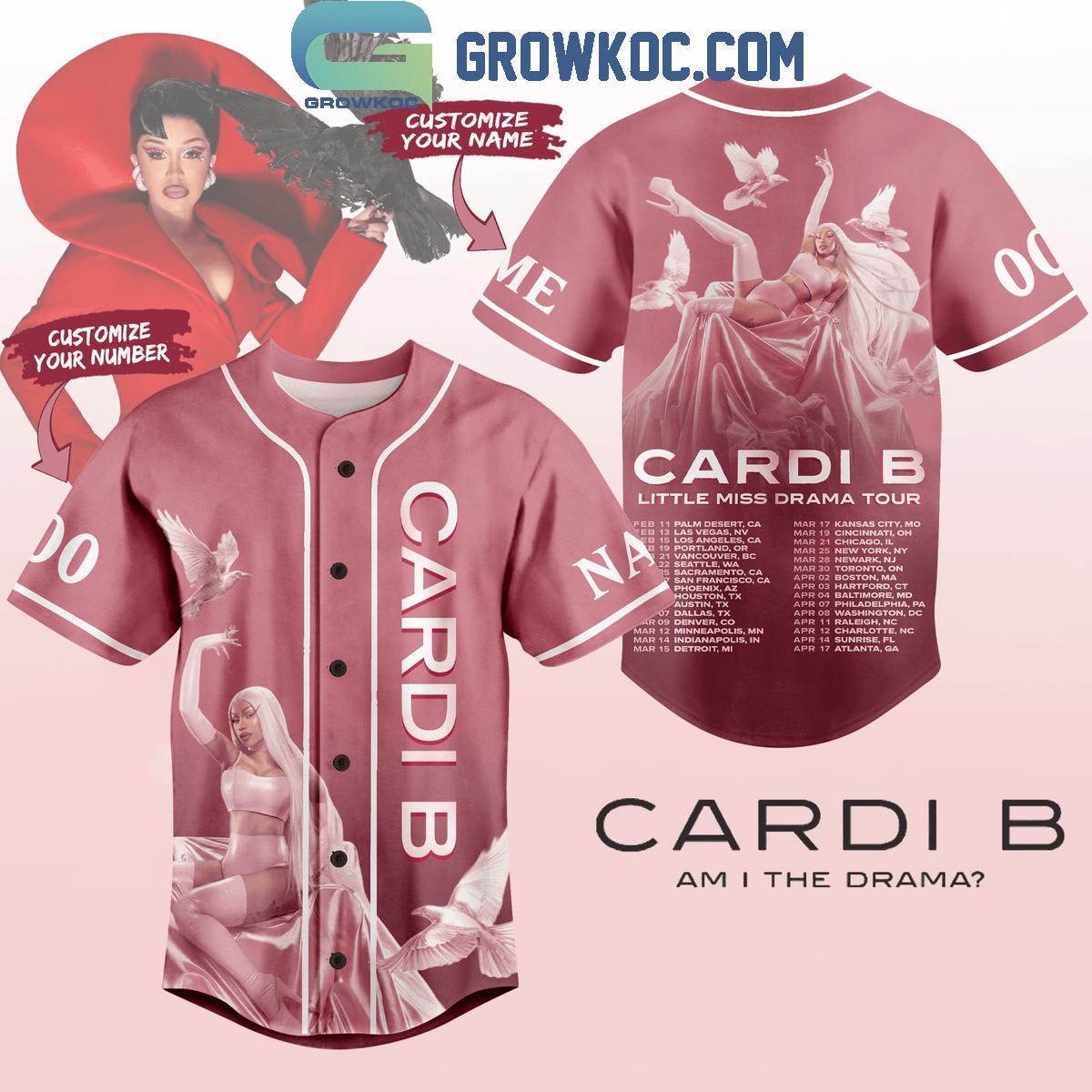 Cardi B Little Miss Drama Tour 2025 Personalized Baseball Jersey baseball jersey product view 1