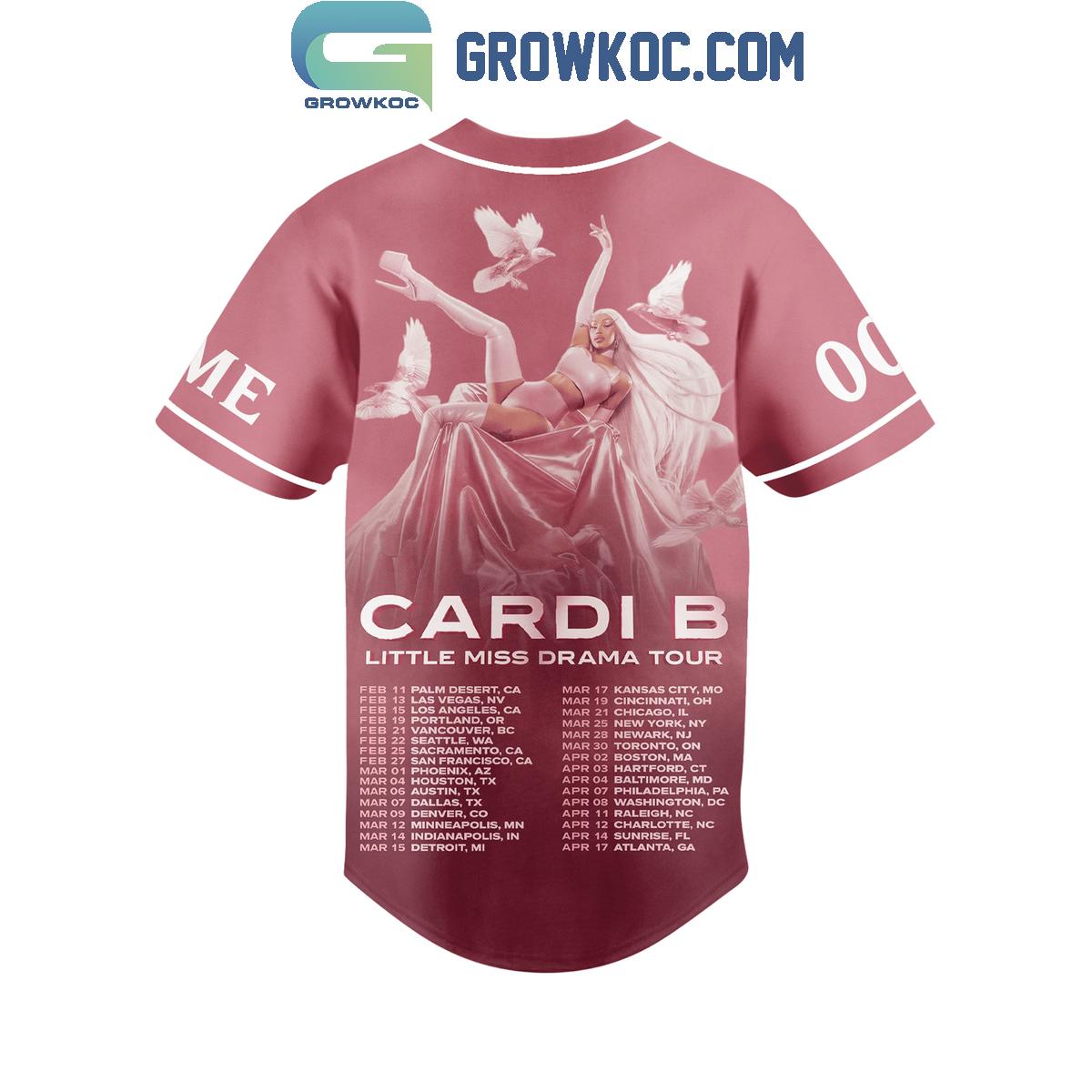 Cardi B Little Miss Drama Tour 2025 Personalized Baseball Jersey baseball jersey product view 3